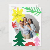 Papieren Kutouts Abstracte kerstfotokaart Feestdagenkaart (Voorkant / Achterkant)