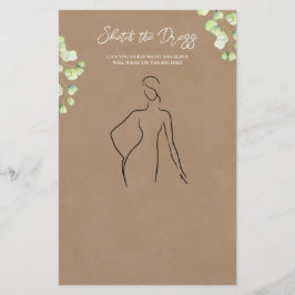 Papieren lakens met het spel "schets de jurk".