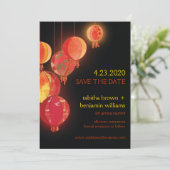 Papieren Lampionnen Trouwen Save the Date (Staand voorkant)
