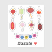 Papieren lantaarn Stickers (Vel)