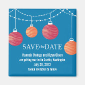 Papieren lantaarnbruiloft sparen de datum magneet (Voorkant)