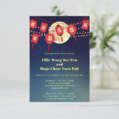 Papieren lantaarns Chinees bruiloft Kaart (Staand voorkant)