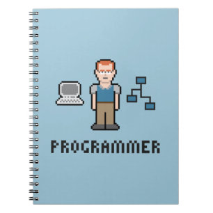 Papieren laptop met Pixel Programmer Notitieboek