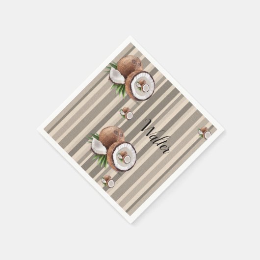 Papieren luiers, amandelbeige streep servet (Hoek)