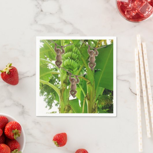 Papieren luiers, apen, bananenbomen servet (Insitu)