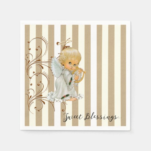 Papieren luiers, beige en witte stripper Angel Ble Servet (Voorkant)