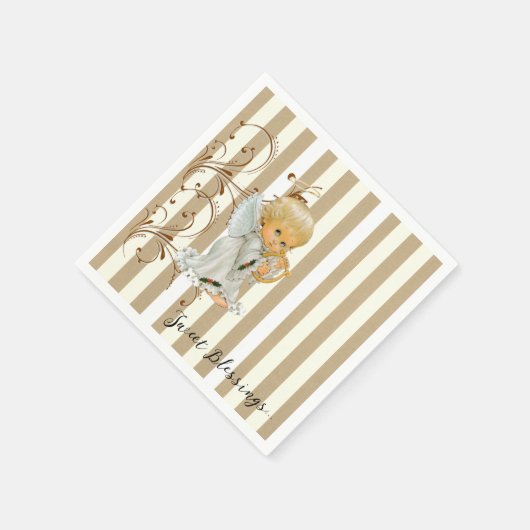 Papieren luiers, beige en witte stripper Angel Ble Servet (Hoek)