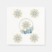 Papieren luiers, blauwe bloemen servet (Voorkant)