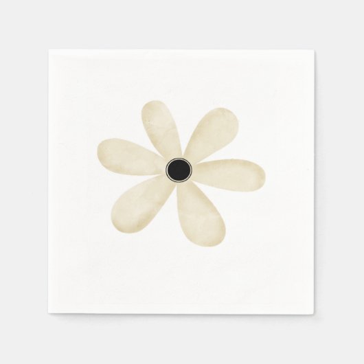 Papieren luiers, bloembeige bloemkool servet (Voorkant)