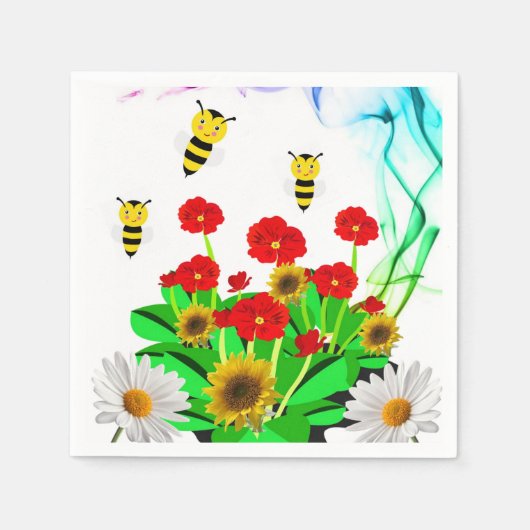 Papieren luiers, bloemen voor beenbloemen servet (Voorkant)