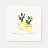 Papieren luiers, Cactus Yellow Pots Floral Servet (Voorkant)
