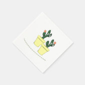 Papieren luiers, Cactus Yellow Pots Floral Servet (Hoek)