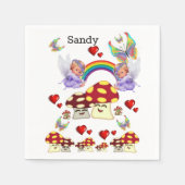 Papieren luiers, engel paddenstoel vlinder servet (Voorkant)