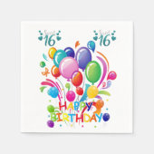 Papieren luiers, fijn 16 Happy Birthday Servet (Voorkant)