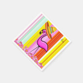 Papieren luiers, Flamingo Stripe Floral Servet (Hoek)