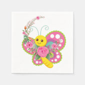 Papieren luiers, Floral Butterfly Napkins Servet (Voorkant)