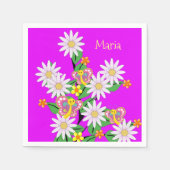 Papieren luiers, Floral Butterfly Paars Servet (Voorkant)