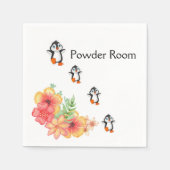Papieren luiers, Floral Penguin Servet (Voorkant)