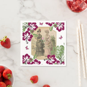 Papieren luiers, Floral Victoriaans Vrouw Servet