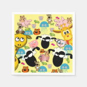 Papieren luiers, Giraffe, Varkens, Kitten, olifant Servet (Voorkant)