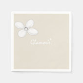 Papieren luiers, Glamor Beige Floral Servet (Voorkant)