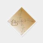 Papieren luiers, goudharten Napkins Servet (Hoek)