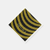 Papieren luiers, goudketting zwart servet (Hoek)
