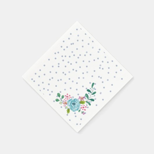 Papieren luiers, grijze Stippen cirkels Napkins Fl Servet (Hoek)