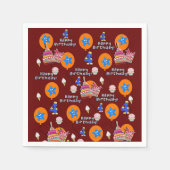 Papieren luiers, Happy 4th Birthday ballonnen #4 Servet (Voorkant)