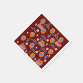 Papieren luiers, Happy 4th Birthday ballonnen #4 Servet (Hoek)