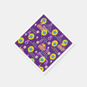 Papieren luiers, Happy 8th Birthday Balloons Paars Servet (Hoek)