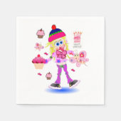 Papieren luiers, Happy Birthday Butterfly Wacky Gi Servet (Voorkant)