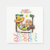 Papieren luiers, Happy Birthday Man Dog Confetti Servet (Voorkant)