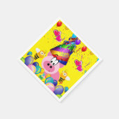 Papieren luiers, Happy Birthday Pink Bumblebee Servet (Hoek)