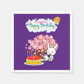 Papieren luiers, Happy Birthday Rabbit Cake Servet (Voorkant)