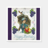 Papieren luiers, Happy Birthday Victoriaans druive Servet (Voorkant)
