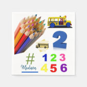 Papieren luiers, kleurrijke penningnummers servet (Voorkant)