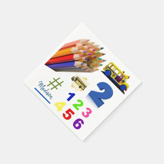 Papieren luiers, kleurrijke penningnummers servet (Hoek)
