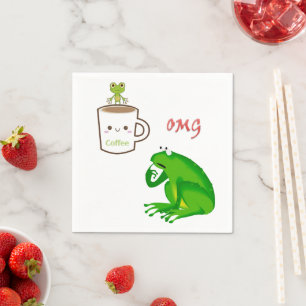 Papieren luiers, koffie-OMG-kikker Servet