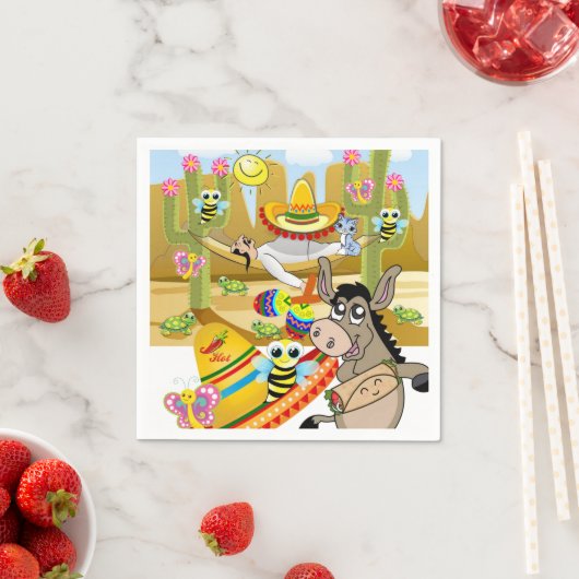 Papieren luiers, Mexicaans Man Donkey Butterfly Servet (Insitu)