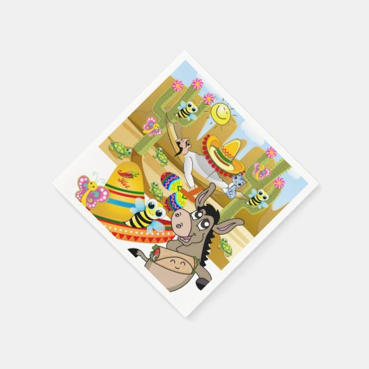 Papieren luiers, Mexicaans Man Donkey Butterfly Servet (Hoek)