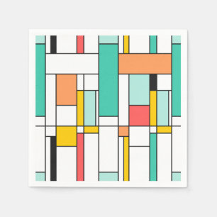Papieren luiers moderne kunst - Mondriaanse stijl Servet