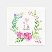 Papieren luiers, olifant Floral Servet (Voorkant)