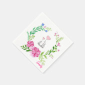 Papieren luiers, olifant Floral Servet (Hoek)