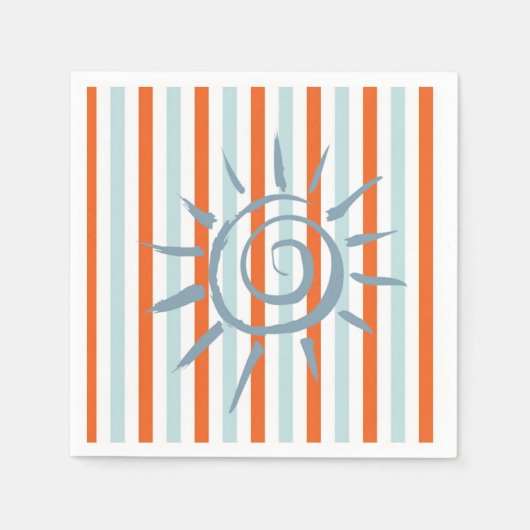 Papieren luiers, Oranje en blauw Stripe ster Servet (Voorkant)