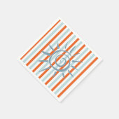 Papieren luiers, Oranje en blauw Stripe ster Servet (Hoek)