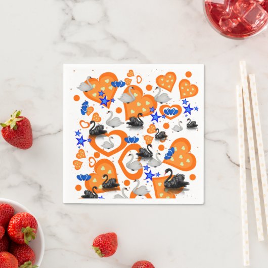 Papieren luiers, Oranje zwanenharten Servet (Insitu)