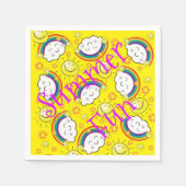 Papieren luiers, regenboog, zon, wolken, zomervlie servet (Voorkant)