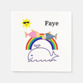Papieren luiers, regenboogzonwalvis servet (Voorkant)