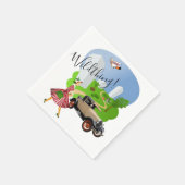 Papieren luiers, Retro Woman Wilde Ding Servet (Hoek)